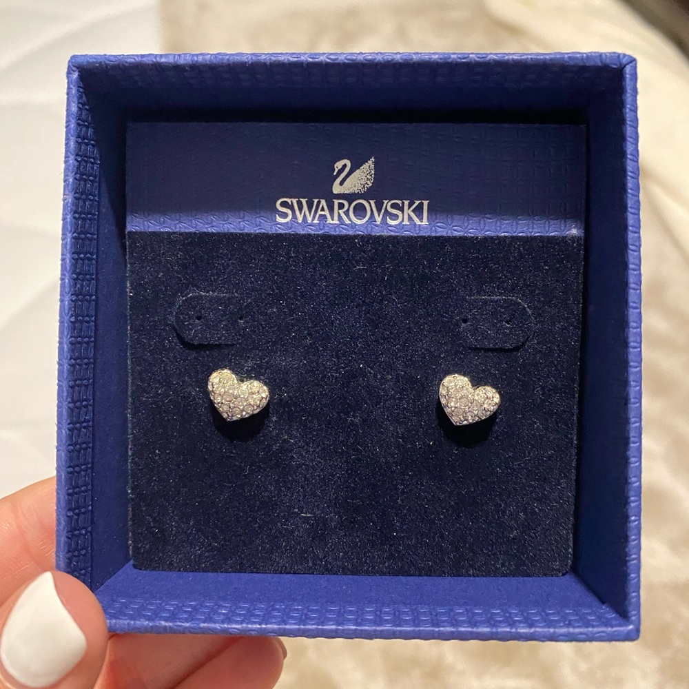 Swarovski Heart Stud Earrings